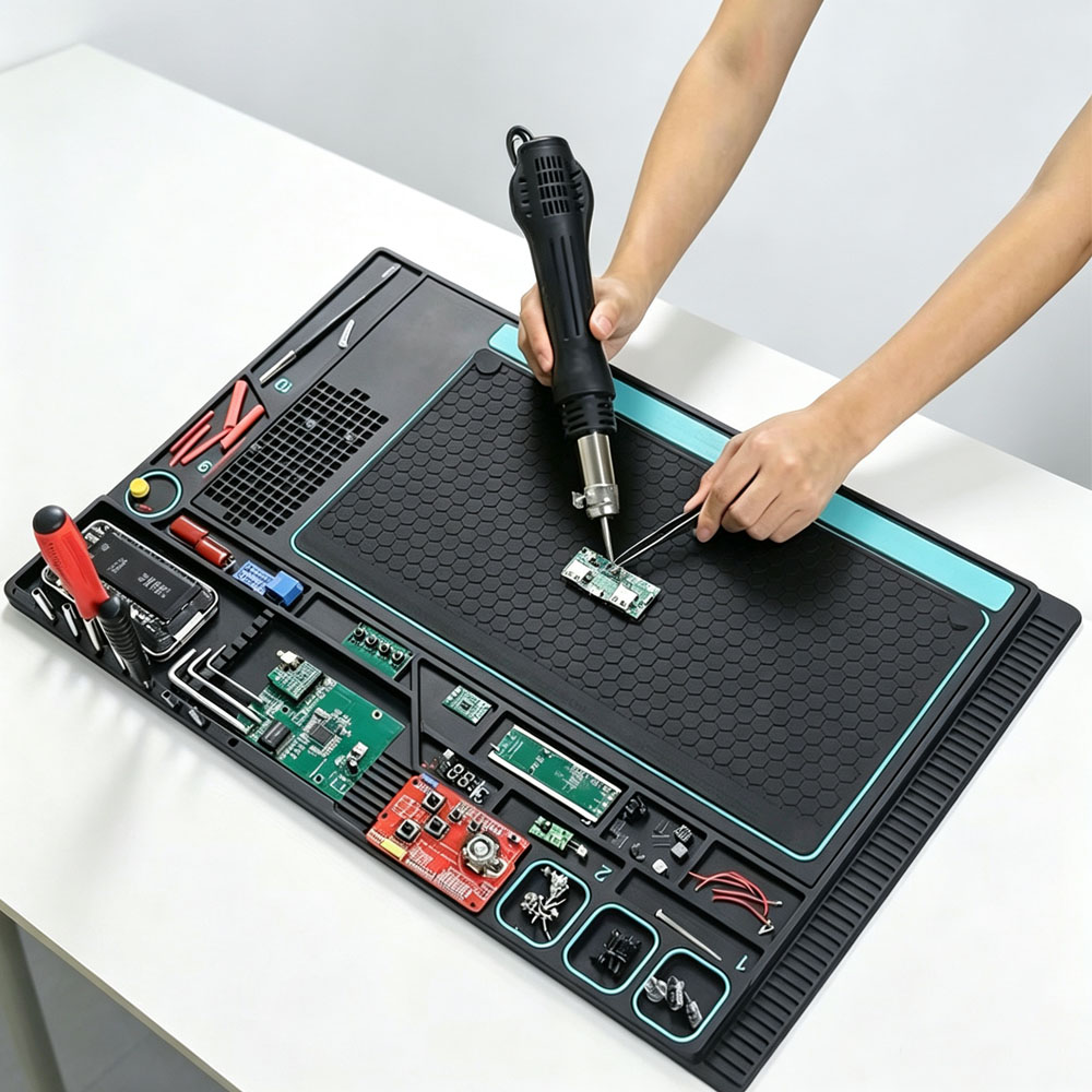 Electronics Repair Mat - Multifunctional Silicone Repair Mat with Screw