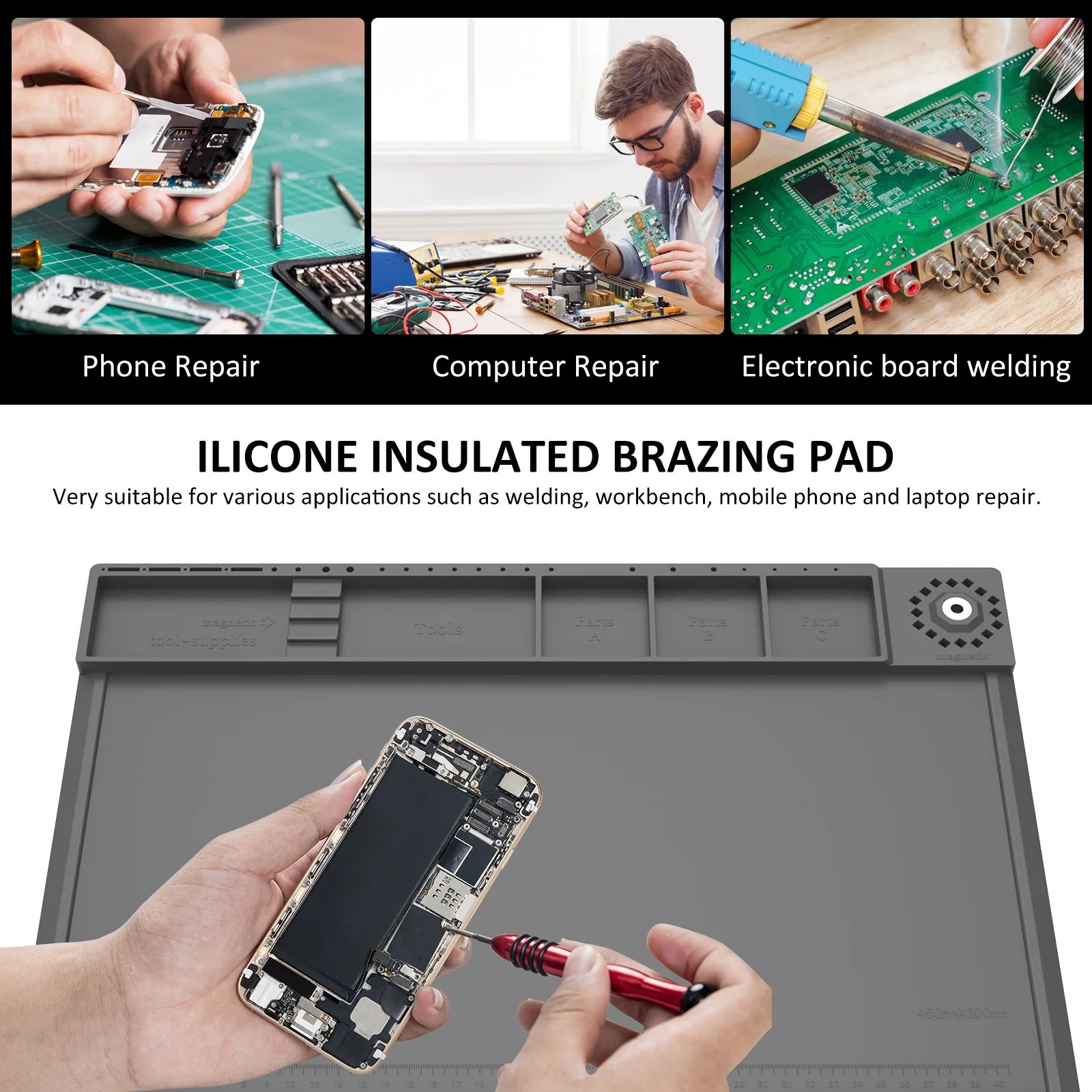 Soldering Station Mat Silicone - огляд і ціна Electronics Repair Mat